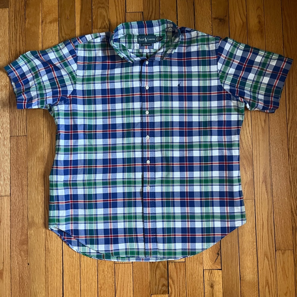 EUC | Ralph Lauren Short-Sleeve Plaid Button-Down Shirt!